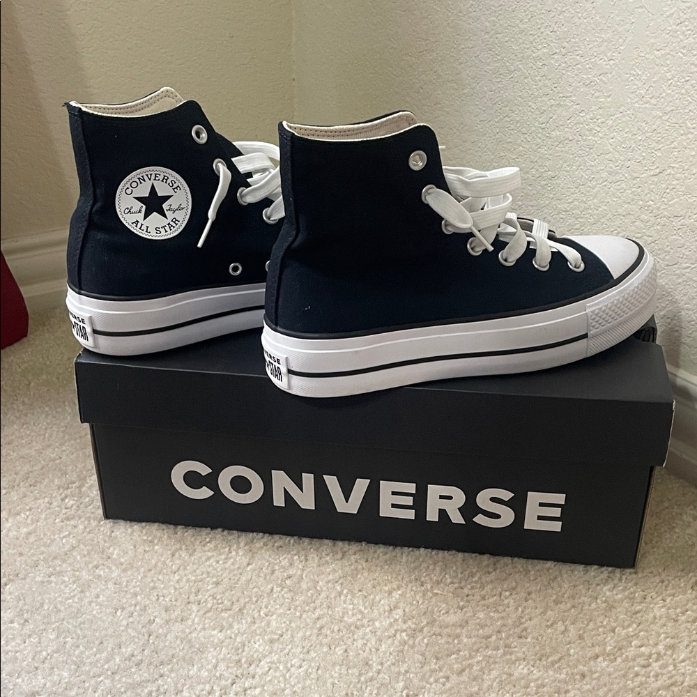 Converse Black and White High-Tops Sneakers 8
